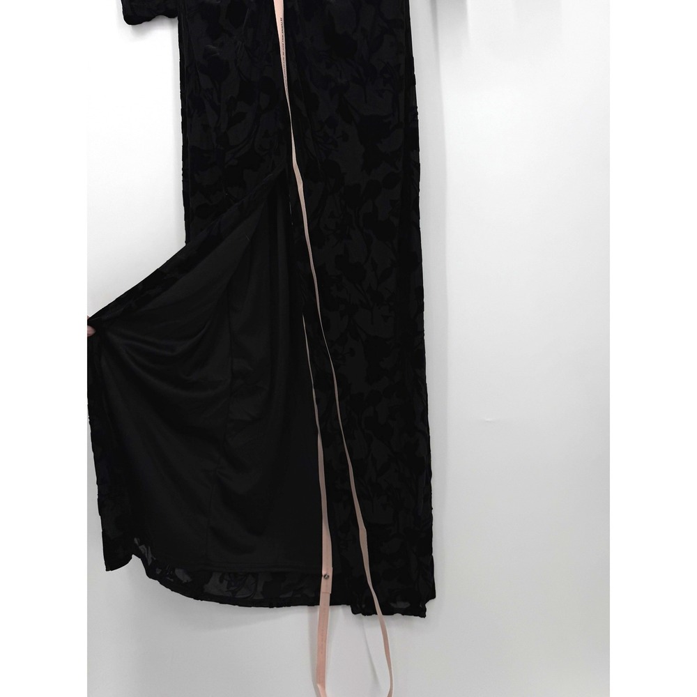 NWT Lulus Black Patricia Floral Burnout Velvet Long Sleeve Maxi Dress Bodycon M - Picture 14 of 14
